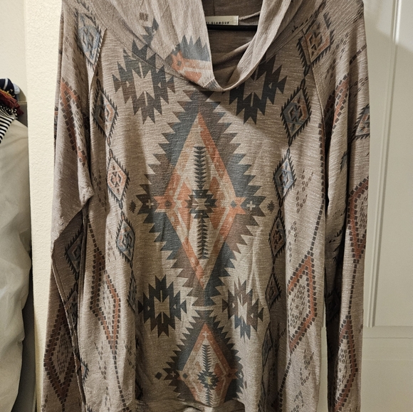 Aztec Patterned Cowl Neck Sweater - Picture 7 of 7